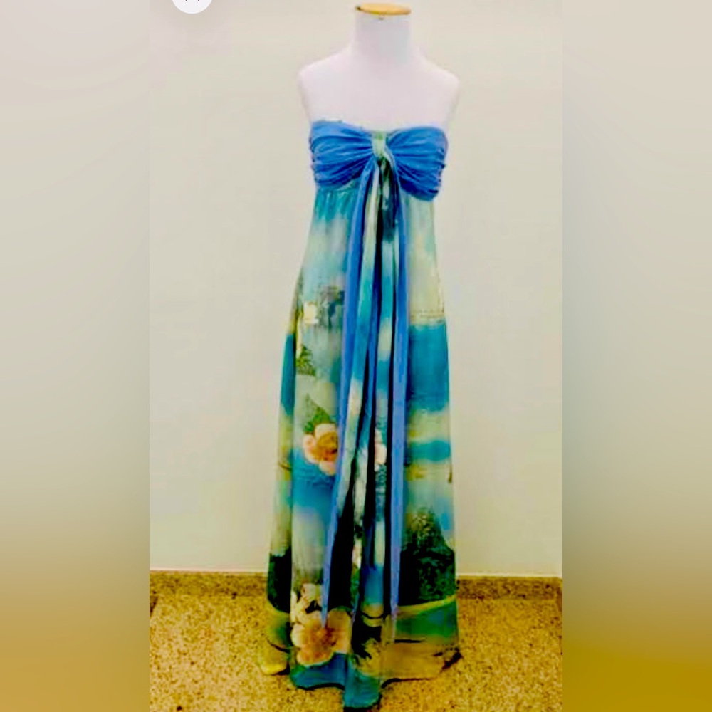 STUNNING 100% SILK FARM RIO MAXI DRESS